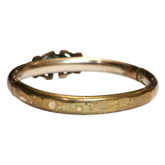 Antique Victorian Gold-Filled Hinged Bangle Bracelet - Picture 4 of 6